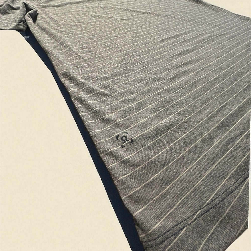 Lululemon Men's Evolution Polo Shirt Gray Striped Golf Size M Athletic‎ Fit